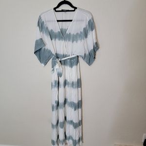 Lulus Tie Dye Maxi Dress Blue Extra Small